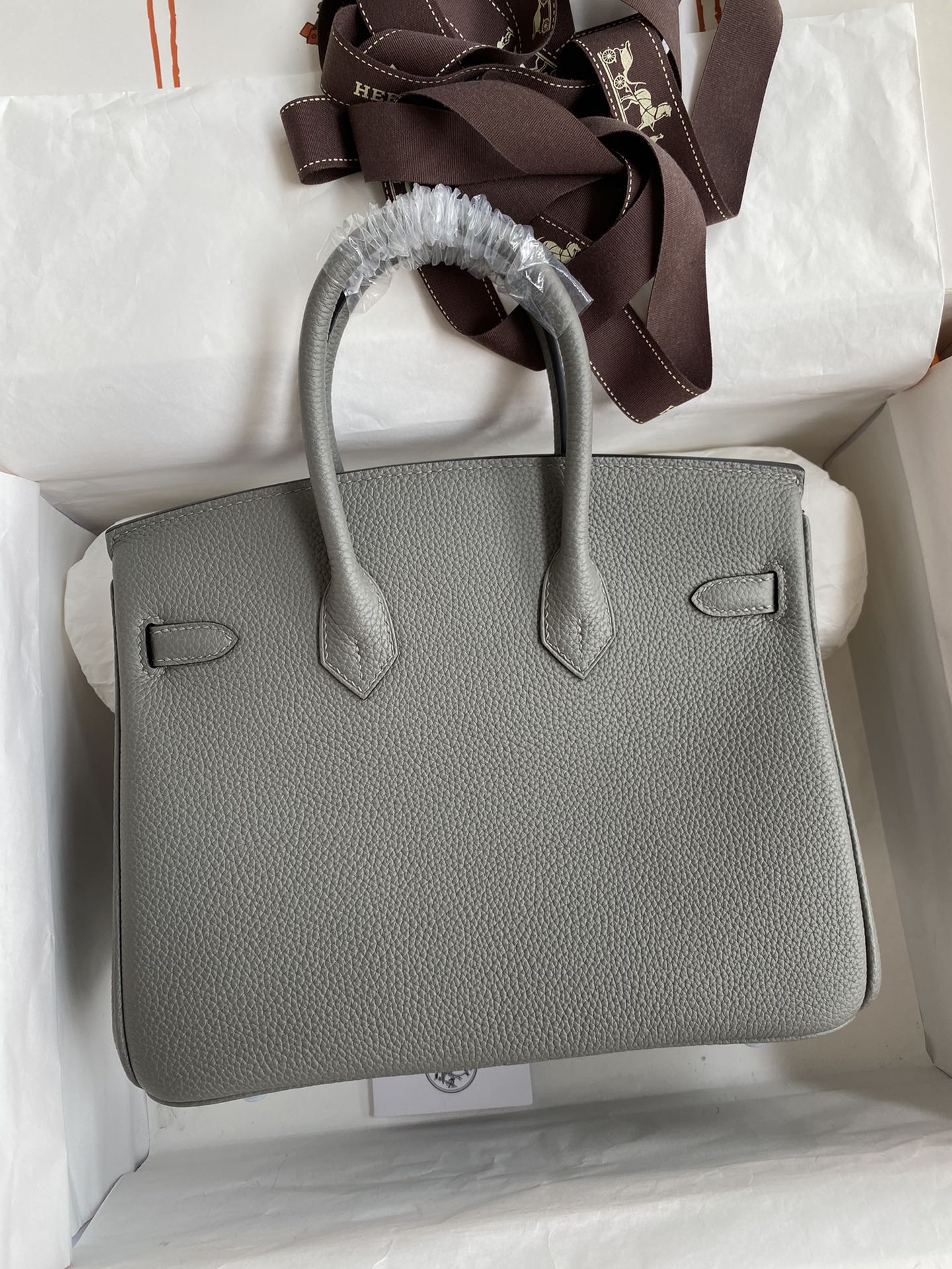 Hermes Birkin 25CM Togo Leather Handbag Gris Mouette